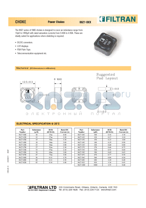 8627-15C datasheet - CHOKE Power Chokes