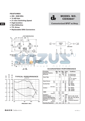 CDX0947 datasheet - Connectorized SPST w/Amp