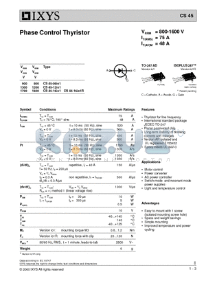 CS45-16IO1 datasheet - Phase Control Thyristor