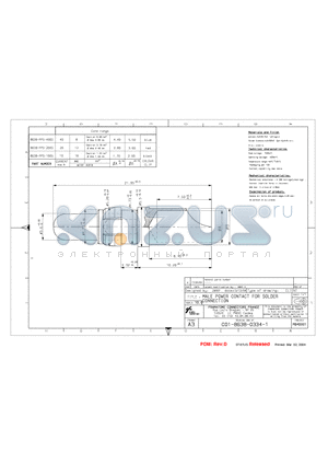 8638-PPS-1005 datasheet - MALE POWER CONTACT FOR SOLDER CONNECTION