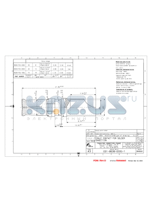 8638-PSS-X005 datasheet - FEMALE CONTACT FOR SOLDER CONNECTION