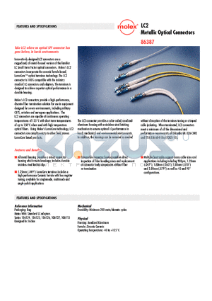 86387-1304 datasheet - LC2 Metallic Optical Connectors