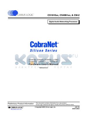 CS496102-CQZ/A1 datasheet - Digital Audio Networking Processor