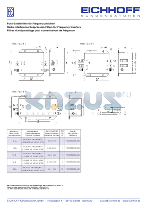 F022-030-420 datasheet - Funk-Entstrfilter fr Frequenzumrichter Radio-Interference Suppression