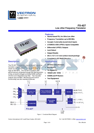 FX-428-DFF-A3P9A datasheet - Low Jitter Frequency Translator