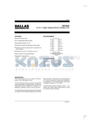 DS1044-10 datasheet - 4-in-1 High-Speed Silicon Delay Line