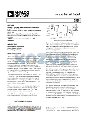 5B39-03 datasheet - Isolated Current Output