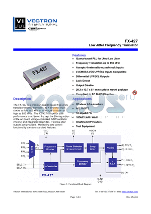 FX-428-DPC-A3P3C datasheet - Low Jitter Frequency Translator