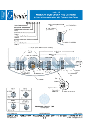 180-116-01-C-1 datasheet - 4 Channel Hermaphroditic with Optional Dust Cover