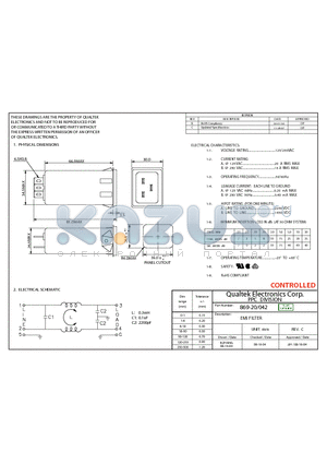 869-20042 datasheet - EMI FILTER