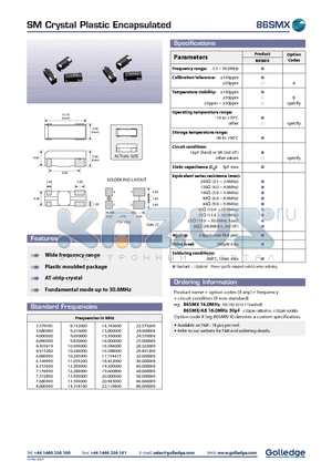 86SMX datasheet - SM CRYSTAL PLASTIC ENCAPULTAED