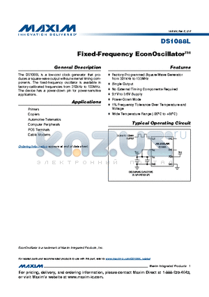 DS1088LU-66+ datasheet - Fixed-Frequency EconOscillator
