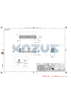 87022-625ML datasheet - HOUSING MATERIAL: LCP GLASS FILLED FLAME RETARDANT PER UL 94V-0