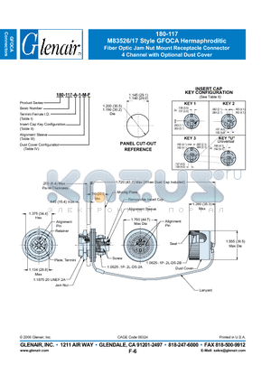 180-117-01-C-3 datasheet - 4 Channel with Optional Dust Cover