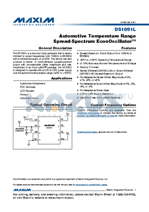 DS1091L_11 datasheet - Automotive Temperature Range Spread-Spectrum Econoscillator