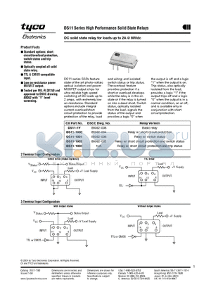 DS11-1002 datasheet - DC solid state relay for loads up to 2A @ 60Vdc