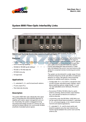 8710A datasheet - System 8000 Fiber-Optic Interfacility Links