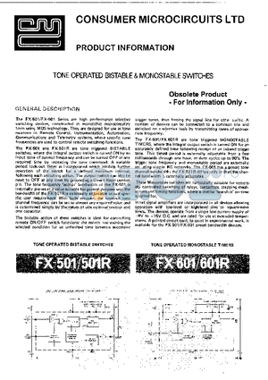 FX-501R datasheet - TONE OPERATED BISTABLE