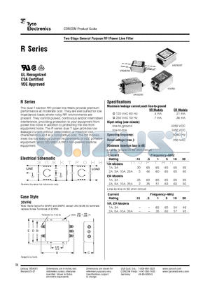 5ER7 datasheet - Two-Stage General Purpose RFI Power Line Filter