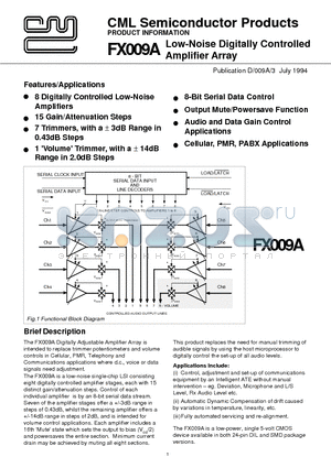 FX009A datasheet - Low-Noise Digitally Controlled Amplifier Array