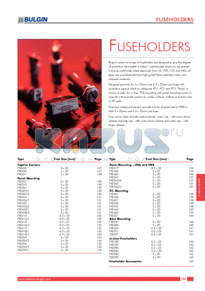 FX0185 datasheet - FUSEHOLDERS