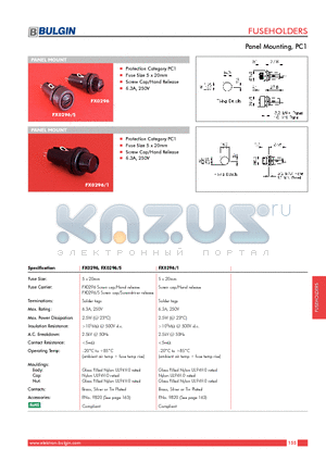 FX0296/1 datasheet - Panel Mounting, PC1