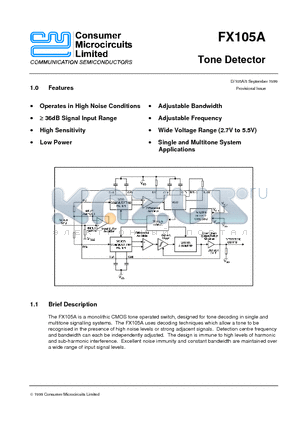 FX105AD4 datasheet - Tone Detector