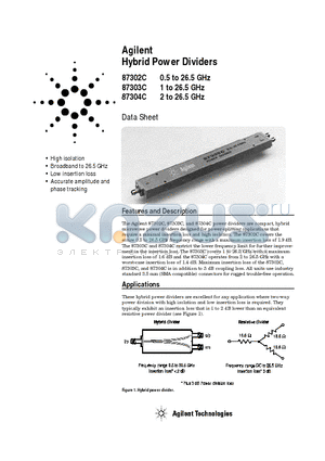 87303C datasheet - Hybrid Power Dividers