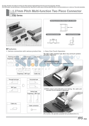 FX2-020P-1.27DS datasheet - 1.27mm Pitch Multi-function Two Piece Connector