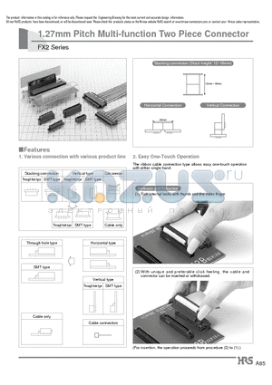 FX2-032S-1.27DS datasheet - 1.27mm Pitch Multi-function Two Piece Connector