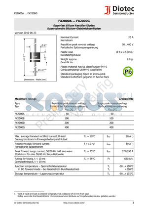FX2000A datasheet - Superfast Silicon Rectifier Diodes