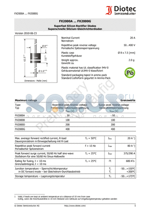 FX2000D datasheet - Superfast Silicon Rectifier Diodes