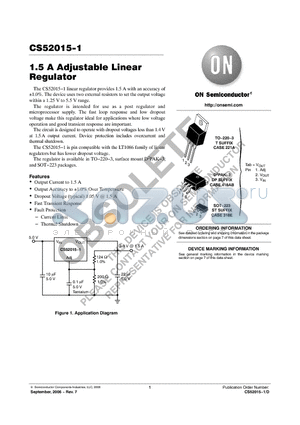 CS52015-1GDP3 datasheet - 1.5 A Adjustable Linear Regulator