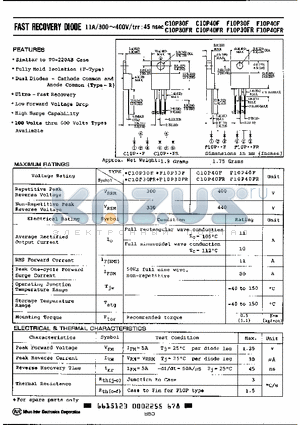 F10P40F datasheet - FAST RECOVERY DIODE