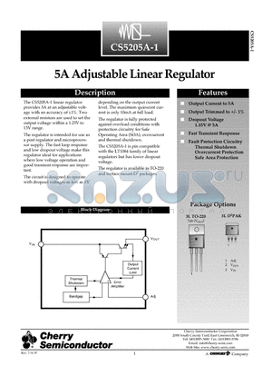 CS5205A-1 datasheet - 5A Adjustable Linear Regulator