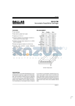 DS1217M datasheet - Nonvolatile Read/Write Cartridge