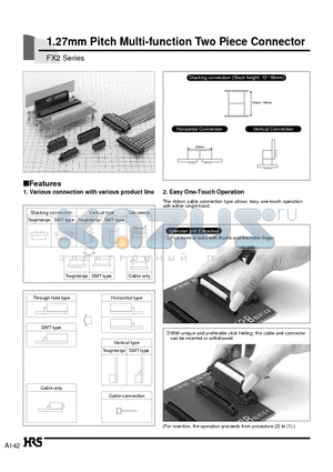 FX2CA1-68P-1.27DSAL datasheet - 1.27mm Pitch Multi-function Two Piece Connector
