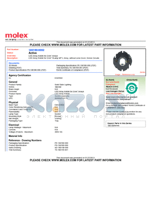 180160-0002 datasheet - LED Array Holder for Cree* XLamp MP-L Array, without Lens Cover, Series Circuits