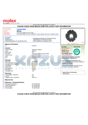 180160-0000 datasheet - LED Array Holder for Cree* XLamp MP-L Array, without Lens Cover, Parallel Circuits