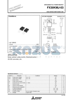 FX30KMJ-03 datasheet - HIGH-SPEED SWITCHING USE