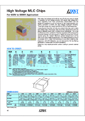 1808AA100MAT1A datasheet - High Voltage MLC Chip