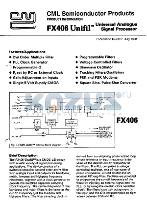 FX406 datasheet - PUBLICATION D / 406 / 7
