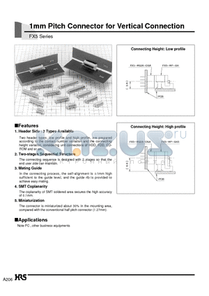 FX5-80S2A-DSA datasheet - 1mm Pitch Connector for Vertical Connection