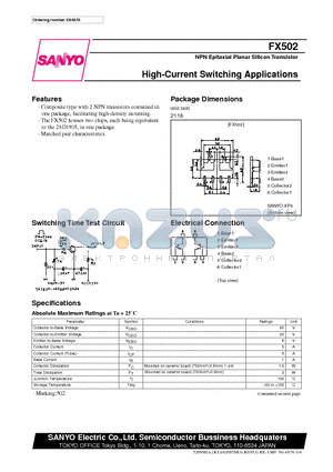 FX502 datasheet - High-Current Switching Applications