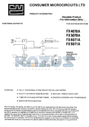 FX5070A datasheet - FUNCTIONAL SCHEMATIC