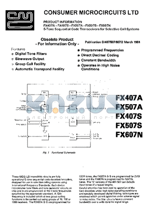 FX507S datasheet - 5-TONE SEQUENTIAL COODE