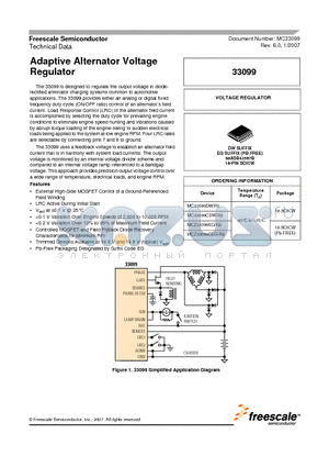 33099 datasheet - Adaptive Alternator Voltage Regulator