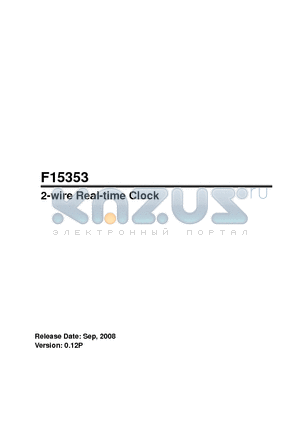 F15353 datasheet - 2-wire Real-time Clock