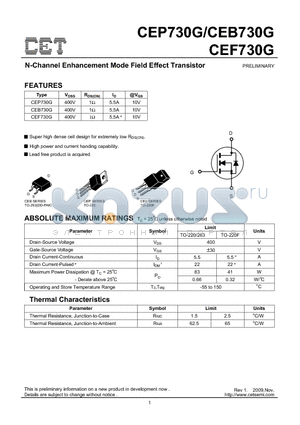 CEF730G datasheet - N-Channel Enhancement Mode Field Effect Transistor