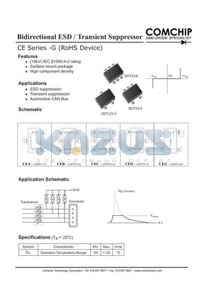CEGS0312V-G datasheet - Bidirectional ESD / Transient Suppressor
